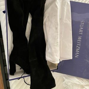 Stuart Weitzman Black Suede Hiline OTK Boot